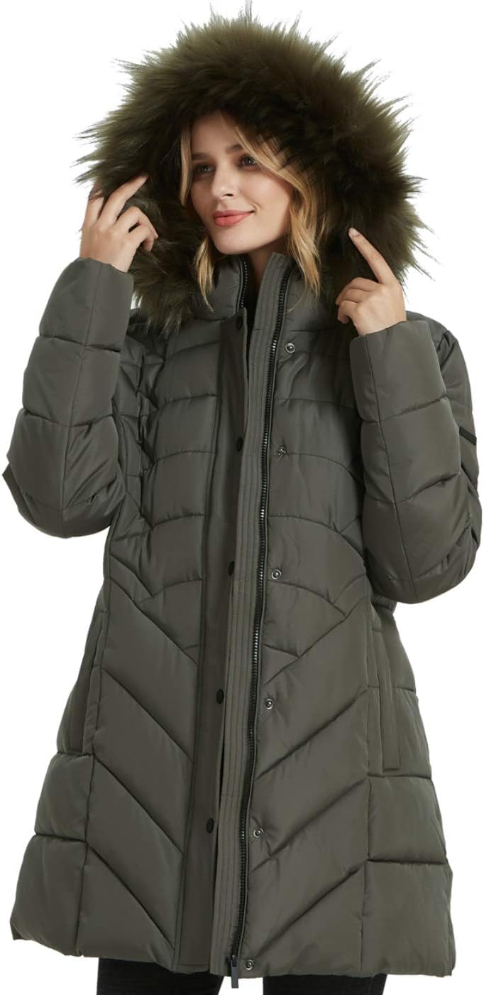 Women's Winter Thicken Long Coat with Pockets - Parka Jacket (Sizes XS-3XL)